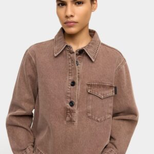 Washed Pink Denim Shirt – Pink