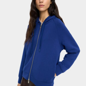 Zip-Front Hooded Sweatshirt – Blue