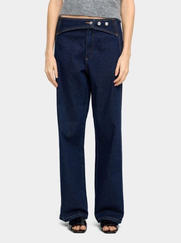 Blue Side-Stitched Denim Trousers