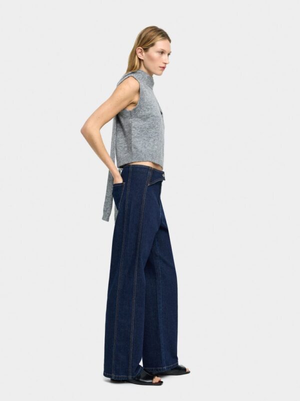 Blue Side-Stitched Denim Trousers
