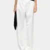 Fluid Mid-Rise Straight Trousers with Back Darts – White