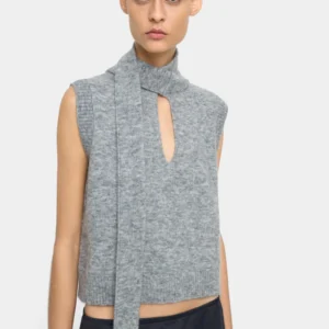 Elongated Strap Ribbed Knit Vest