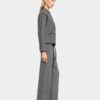Knit Flare Trousers with Elastic Waist – Grey