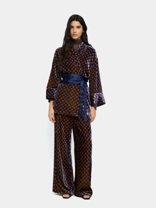 Buckled Short-Sleeve Poncho – Navy