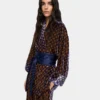 Buckled Short-Sleeve Poncho – Navy