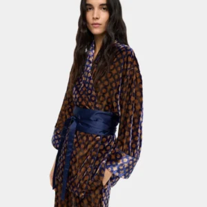 Buckled Short-Sleeve Poncho – Navy