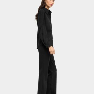 Light Flare Plain Trousers – Black