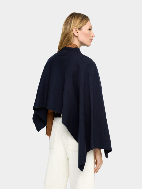 Brown Wool-Blend Buckle Poncho