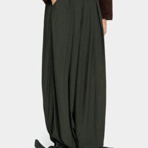 Balloon Tie-Ankle Trousers – Grey