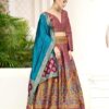 PURVAJA Women's Kanjiwaram Semi-Stitched Lehenga choli