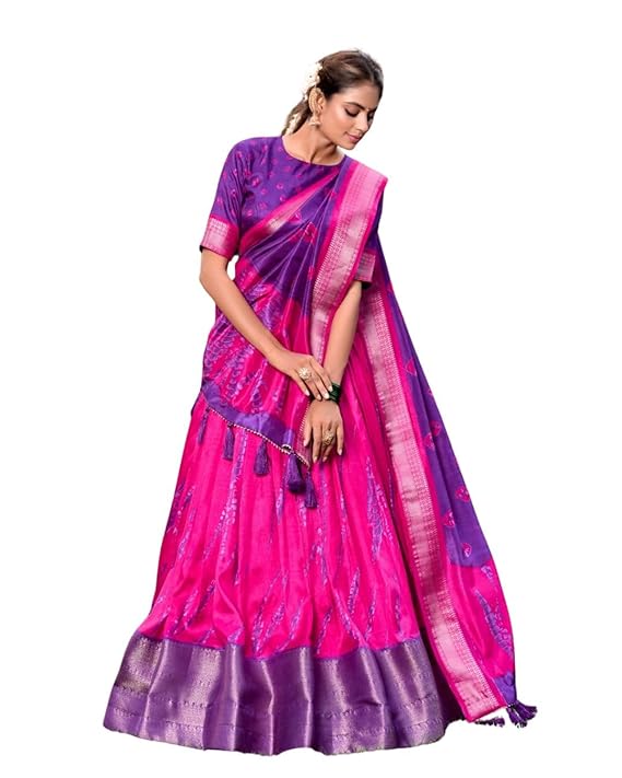 VALLABH ENTERPRISE Women's Lehenga Choli Fancy Fabric Beautiful Lace Border Heavy Dupatta Design