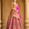 PURVAJA Women's Kanjiwaram Semi-Stitched Lehenga choli