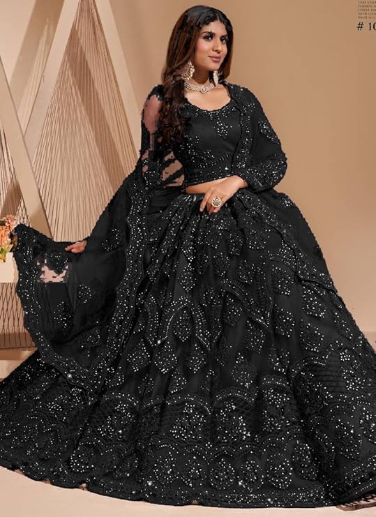ZAALIMA FASHION Women's Semi Stitched satin blend Lehenga Choli with Embroidered Pattern Unstitc