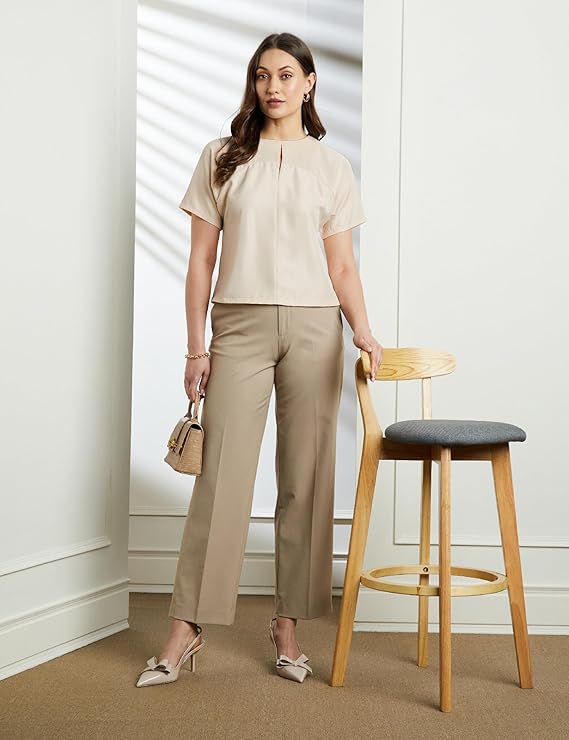 Symbol Premium Women's 'Desk-to-Dinner' Crop Top (Relaxed Fit | Stylish)