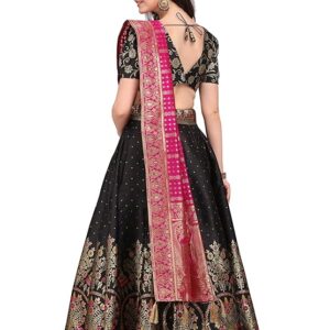 PURVAJA Women's Jacquard Semi-Stitched Lehenga choli