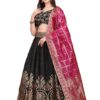 PURVAJA Women's Jacquard Semi-Stitched Lehenga choli