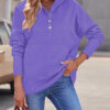 Fall Womens Oversized Hoodies Knit V Neck Sweaters Fashion Casual Pullover Tops