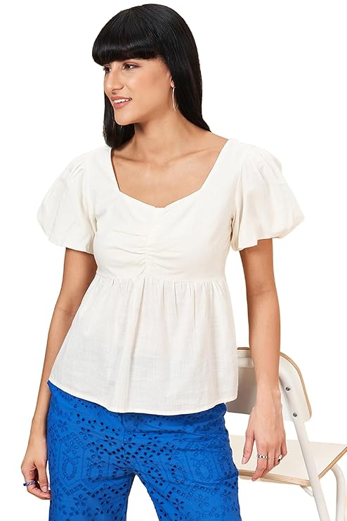 Honey by Pantaloons Women's Solid Slim Fit Top