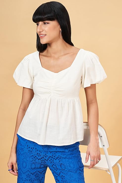 Honey by Pantaloons Women's Solid Slim Fit Top