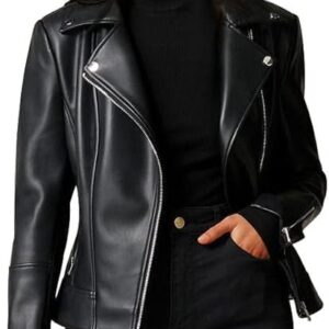 Leather Jacket For Women Biker Black
