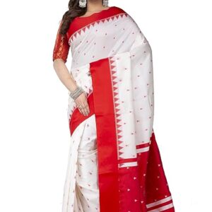 Handloom Handblock Printed Tussar Saree