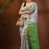 Printed Cotton Silk Handloom Saree with Contrast Border