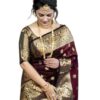 C J Enterprise Women's Pure Soft Kanjivaram Silk Saree For Wedding Banarasi Style Sari With Blou