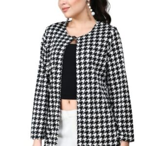 Women Longline Full Sleeve White, Black Shrug