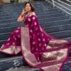 C J Enterprise Women's Kanjivaram Art Silk Saree Soft Banarasi Style Sari With Blouse Piece For