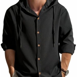 Men Relax Fit Hooded Shirt