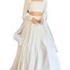 TRENDMALLS Georgette Embroidery Sequence Work Lehenga Choli Unstitch Blouse With Dupatta For Women (