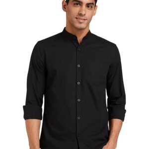 Men's Cotton Shirt | Chinese Collar | Casual | Plain | Full Sleeve | Summer - Regular Fit (Available in Plus Sizes)