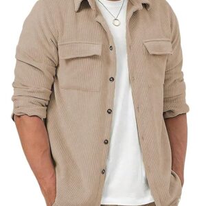 Men Polyester Casual Regular Fit Shirts(Khakhi)
