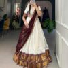 ZITON Women's Indian Traditional Kanjivaram Silk Pure Weaving Lehenga Choli Along With Dupatta A