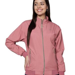 Nylon Full Sleeve Solid Women's Jacket(Onion)