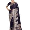 Monjolika Fashion Women's Gorgeous Banarasi Designer Satin Silk Rich Zari Woven Pallu & Unst
