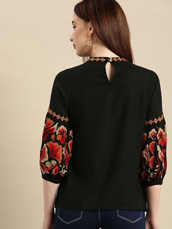 rytras Women's Rayon Floral Regular Fit Top