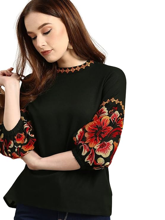 rytras Women's Rayon Floral Regular Fit Top