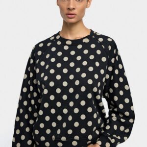 Sweatshirt with Polka Dots – Black