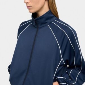 Padel Jacket with Contrast Piping – Navy