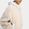 Sherpa-Effect Coat with Hood – Gray