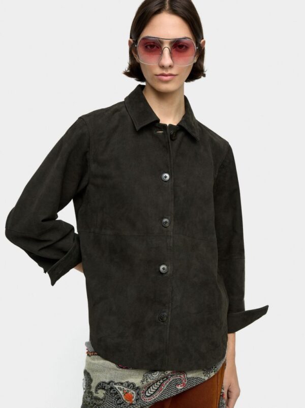 Suede Leather Overshirt – Green