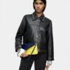 Leather Jacket with Studs – Black