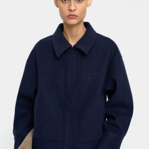 Jacket with Pockets and Elastic – Navy