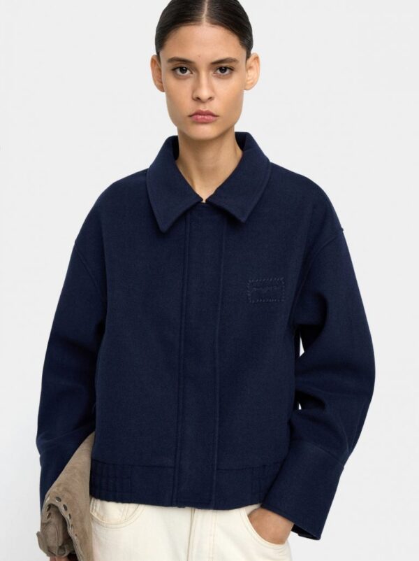 Jacket with Pockets and Elastic – Navy