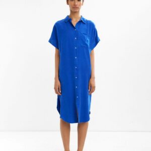 100% Lyocell Shirt Dress – Blue