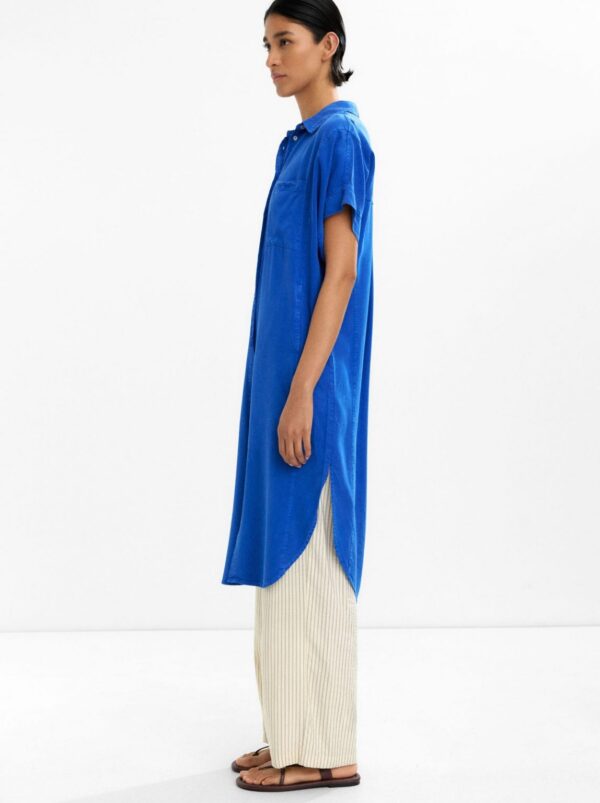 100% Lyocell Shirt Dress – Blue