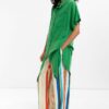 100% Lyocell Shirt Midi Dress – Green