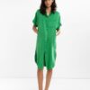 100% Lyocell Shirt Midi Dress – Green