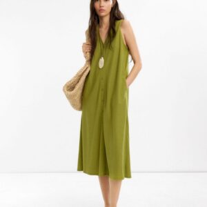 Dress with Buttons – Green